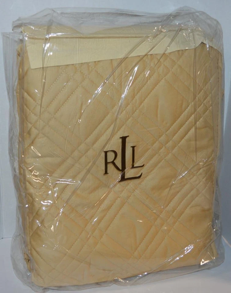 JUEGO DE FUNDAS COLCHA COMPLETA/QUEEN RALPH LAUREN Regent Almond NUEVO $685 algodón satén Foto 2 de 4
