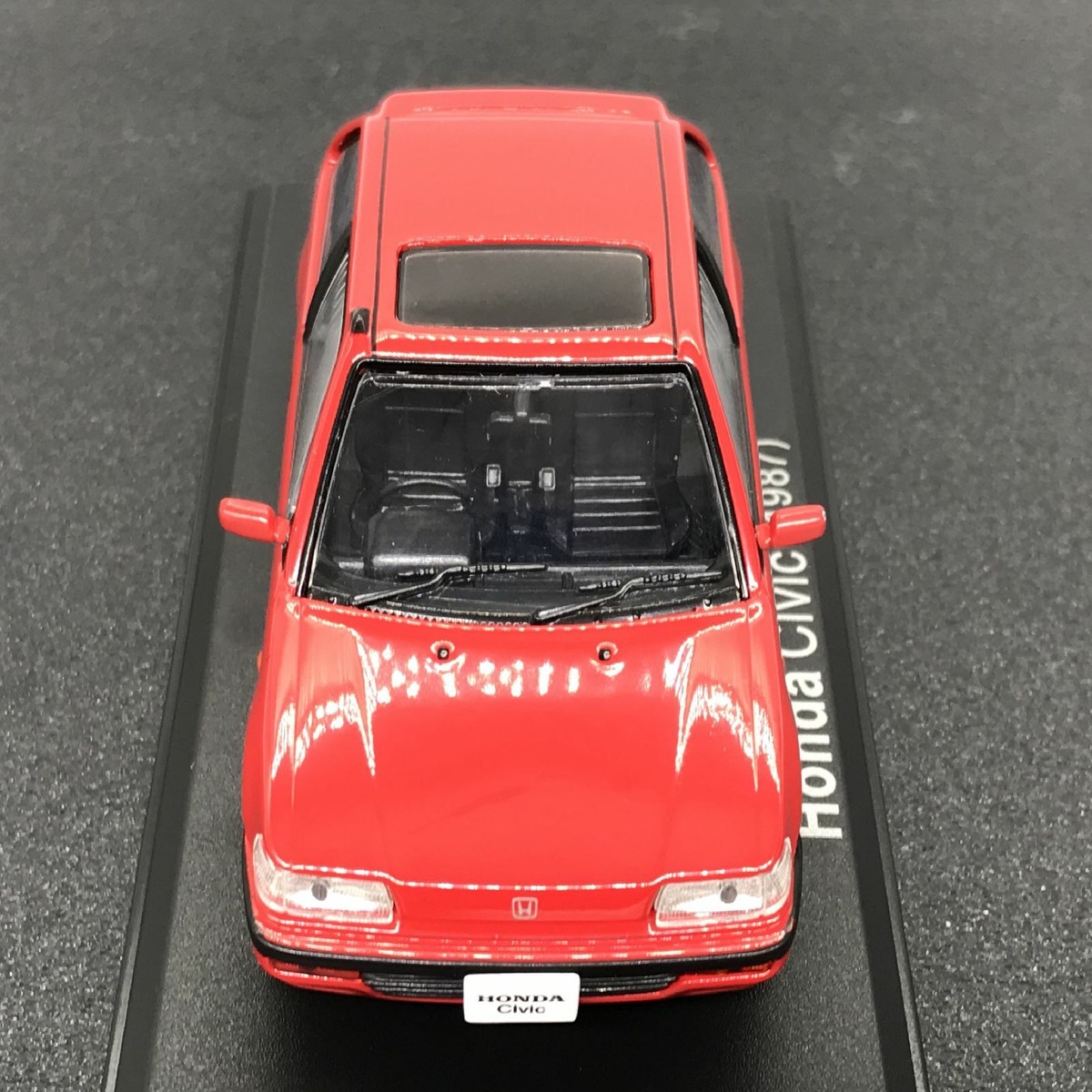 Mini Car Honda Civic 1987 Red 1/43 Scale Box Display Diecast Vol