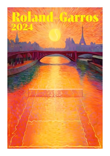 Grande Affiche Tennis Roland Garros 2024 - 120x170 Cm - Djokovic, Gauff, Alcaraz, Cornet