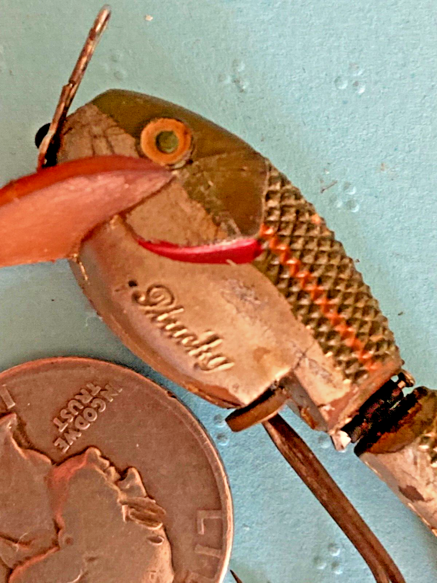 VINTAGE Plucky The Swimming Lure SWIM Jointed Fishing Minnow