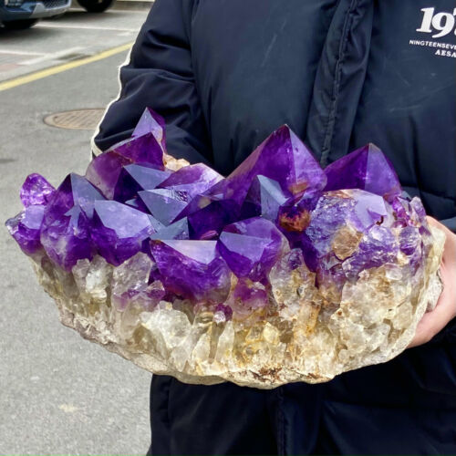 13.71LB Natural amethyst Cluster Quartz Crystal backbone mineral Reiki Stone - Imagen 5 de 12