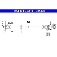 Bremsschlauch ATE 24.5103-0430.3 FüR BMW 3Er Z3 Roadster