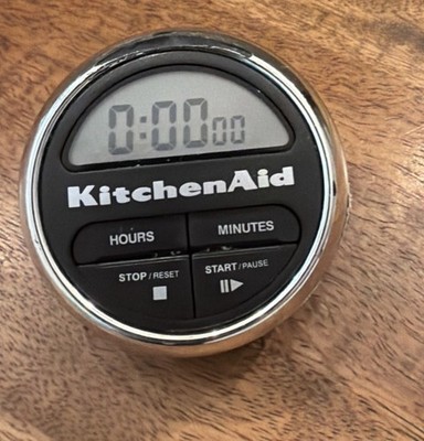 KitchenAid Digital Kitchen Timer OEM  Easy to Read  Countertop  Black & Chrome