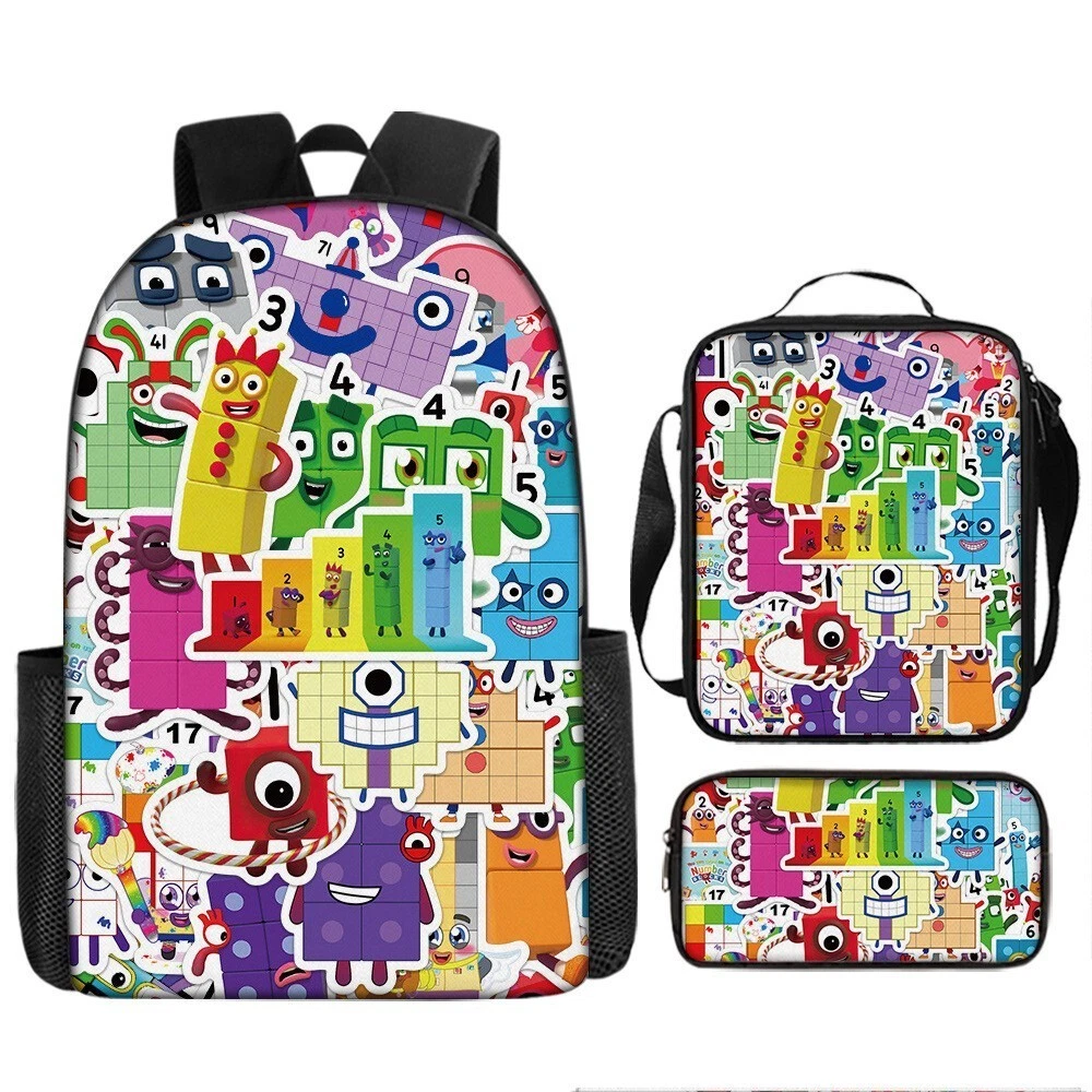 Numberblocks Backpack Set, Cute for Boys Girls