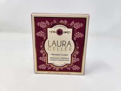 Laura Geller Modern Classic Metallic Lipstick 3PC Set 0.12oz Each NEW