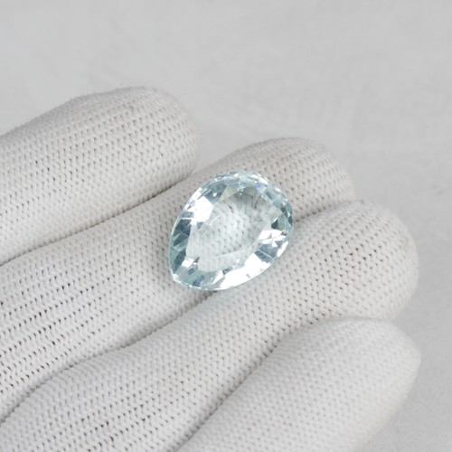 16.57 Ct. Pear Cut Lab-Created Blue Aquamarine Loose Gemstone For Jewelry - Picture 4 of 4