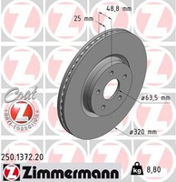 2X Bremsscheibe Coat Z Zimmermann 250.1372.20 FüR Ford Kuga Focus Connect 2 DM2