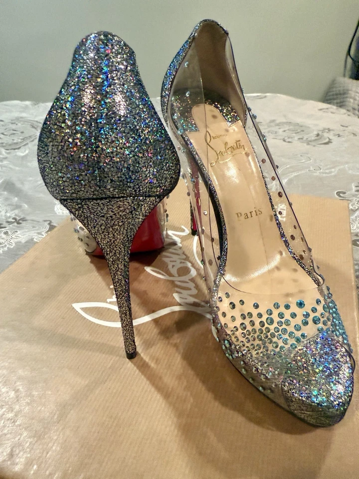 Christian Louboutin Very Strass PVC 120mm Nappa Mica - Image 2 of 4