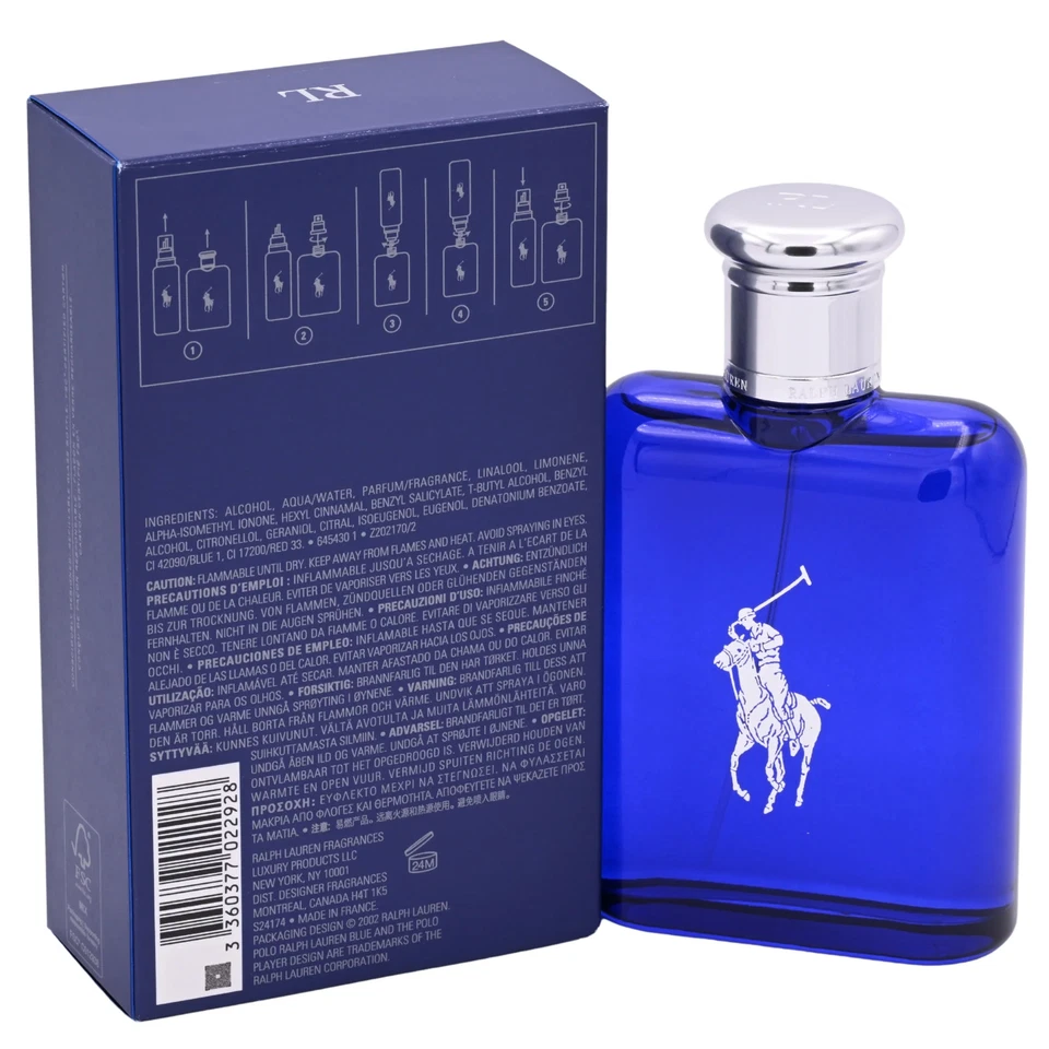 POLO BLUE por Ralph Lauren 4.2 OZ edt Colonia para hombres Nuevo en Caja Foto 4 de 4