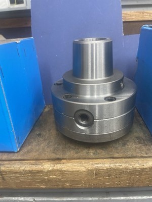 BISON 3911-5'' 5C LATHE COLLET CHUCK, SPINDLE NOSE, Threaded Mounting Plate