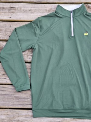 The Masters Peter Millar Green 1/4 Zip Golf Pullover Augusta