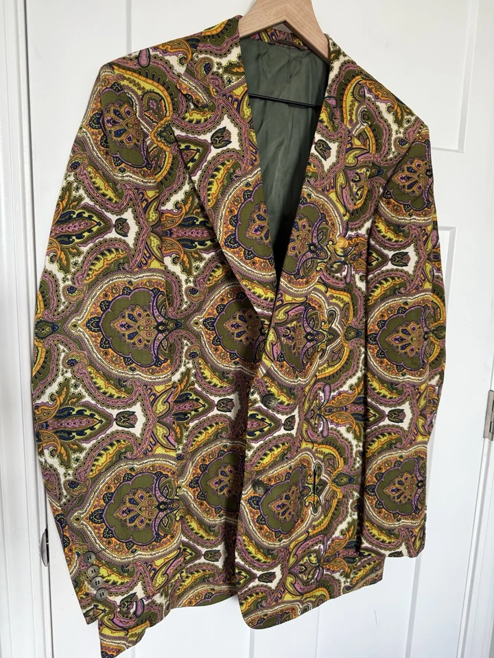 Chaqueta Blazer Paisley Años 70 Para Hombre’s Hecha a Medida Única en Su Clase!!! Vintage Vintage años 70 Foto 2 de 4