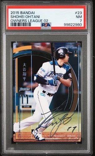 2015 Bandai Owners League 22 Silver Script Rookie #023 Shohei Ohtani RC NPB PSA7