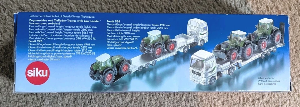 Siku 1840 Low Loader w/ Fendt Tractors, 1:87 Scale - Image 4 of 4