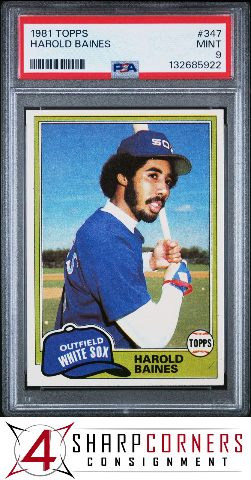 1981 TOPPS #347 HAROLD BAINES RC WHITE SOX HOF PSA 9