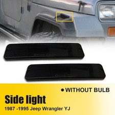 Smoked Front Left+Right Side Marker Light Housing For 1987-1995 Jeep Wrangler YJ