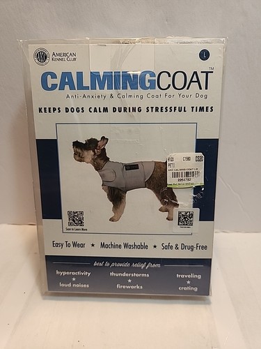 American Kennel Club Anti-Anxiety Calming Coat Jacket Dogs Size Large Gray AKC