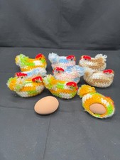 Vintage Set of 9 Crochet Chicken Handmaid Egg Coozys