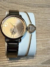 Michael Kors Women's Portia Rose Gold-Tone Stainless Steel Bracelet Watch 37mm