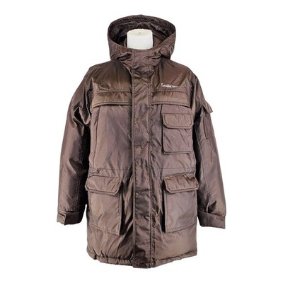 2K Streetwear Karl Kani Gold Parka Women s L Brown Oversized Hooded Puffer...