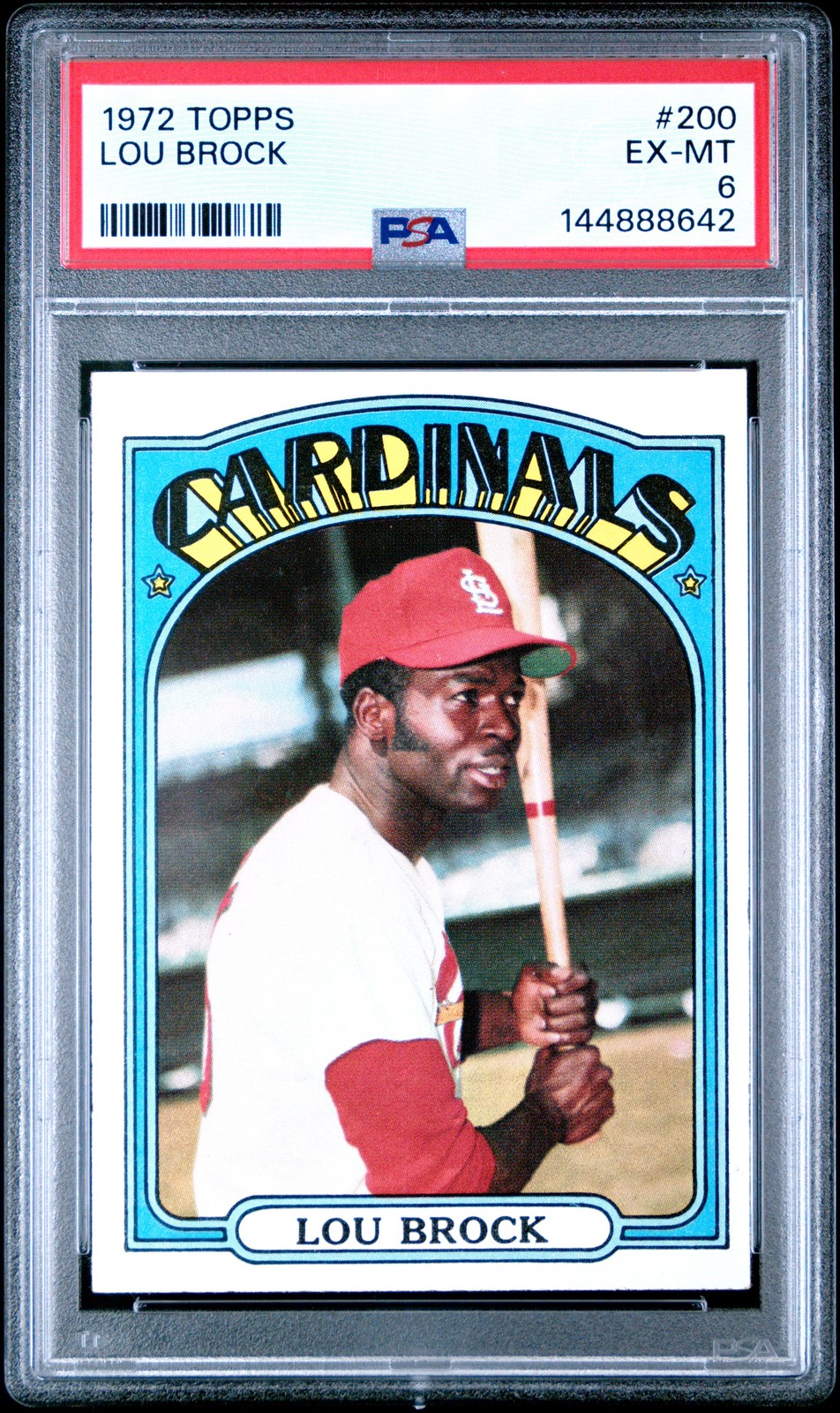 1972 TOPPS #200 LOU BROCK PSA 6