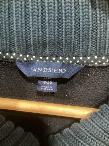 Chaqueta polar Lands End para mujer 18-20 negra cuello acanalado ligera 1/2 cremallera - Imagen 3 de 6