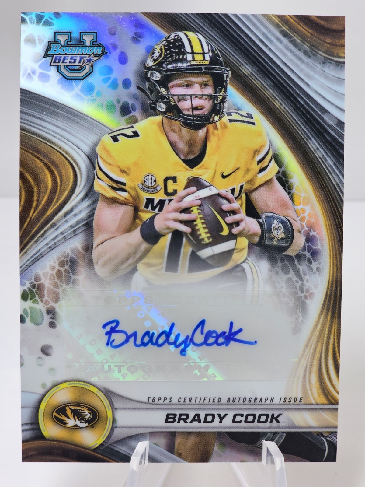 2024 Bowman U Best Brady Cook #BOA-BC Refractor Auto Missouri Tigers NY Jets