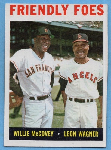 1964 Topps #41 Willie McCovey / Leon Wagner TRIMMED Friendly Foes HOF A8901