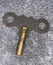 Antique Brass Clock Winding Key 1.5”x1.875” X 3/16” FREE SHIPPING
