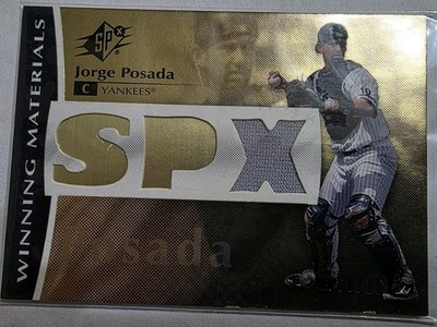 2008 Upper Deck SPx Winning Materials Jorge Posada Used Jersey WM-PO #d /150