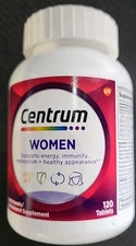 Centrum Women Daily Multivitamin/Multimineral Supplement 120 Tablets Exp 12/25