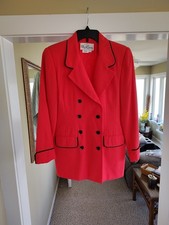 Vintage Oleg Cassini Womens Size 8 Salmon Pink Double Breasted Power Blazer
