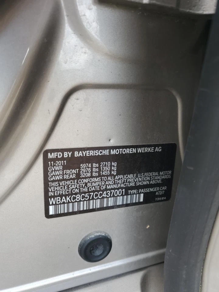 Used Speedometer Gauge fits: 2012 Bmw 750I cluster 4.4L twin turbo MPH Grade A - Image 2 of 4