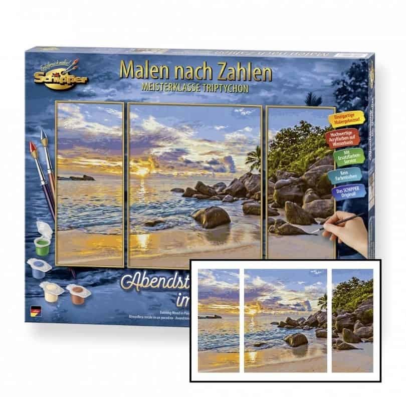 Painting By Numbers Schipper - Evening Mood in Paradise, triptych 609260906