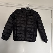 Emporio Armani EA7 Unisex Black Down Puffer Jacket Age 12