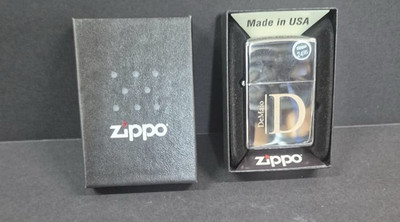 Zippo 250 Classic High Polish Chrome Pocket Lighter Engraved Demaio w/ box