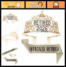 2026 Retirement Tiara  Sash Set - Officially Retired Crown for Parties  Gifts