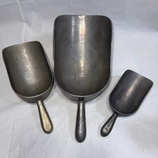 3 Vintage Tacuco Wearever Aluminum Scoops Ice Candy Grain Large 5282 5281 5280