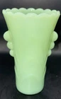 Jadeite Anchor Hocking Vase Fire King Green Scalloped Glass Art Deco 5.25” Vtg