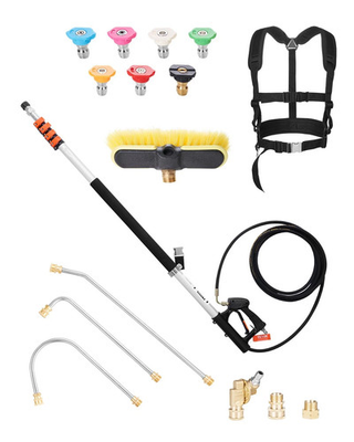 #ad 24FT Pressure Washer Telescoping Extension Wand 4000psi Spray w Gutter Cleaner $144.99