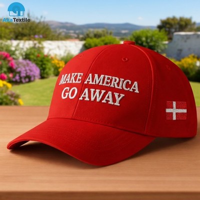 Mütze Make America Go Away bestickt Kanada Ahornblatt & Grönland Flagge Geschenk Kappe