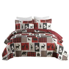 3 Pcs Cabin Lodge Rustic Country Quilt Cozy Bedspread Set B195