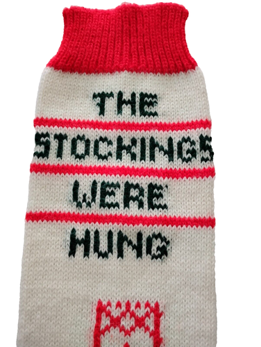 Vintage Knit Christmas Stocking 24” The Stockings Were Hung - Picture 3 of 6