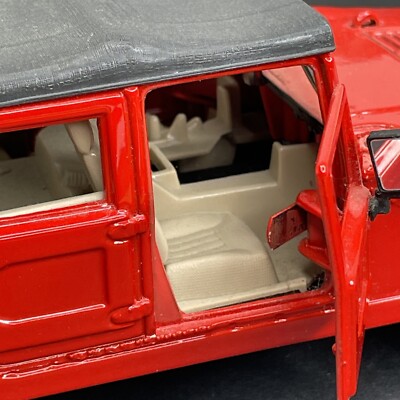 Maisto 1:27 Scale Diecast Model Hummer H1 Red Canvas Top Bush Bar