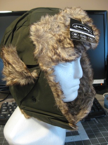 John Boy Trapper Bomber Hunting Hat - Faux Fur Headwear - Army Green - OSFM - Picture 3 of 14