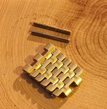 Ladies NSA vintage watch band gold ribbon 6 spare links + 2 link pins NOS