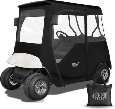 10L0L Golf Cart Driving Enclosure 2 Passenger for EZGO TXT RXV,600D Golf Rain Cover
