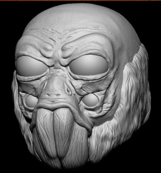 Aqualish Star Wars 1:18 scale custom unpainted Head 3.75" Action Figure