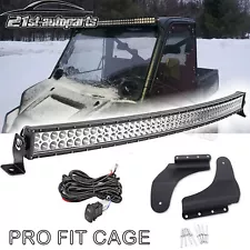 50'' Curved LED Light Bar Roof Mount For Polaris Ranger 900 1000 XP Pro-Fit Cage