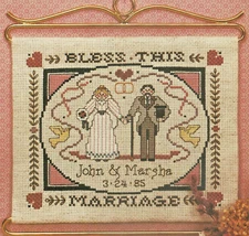 Wedding Love Sampler Bless This Marriage Cross Stitch Pattern Chart pages